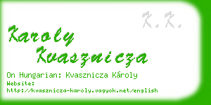 karoly kvasznicza business card